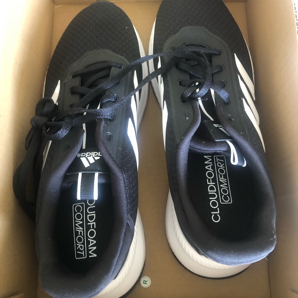 adidas Black and White Men's Cloudfoam Running Sneakers